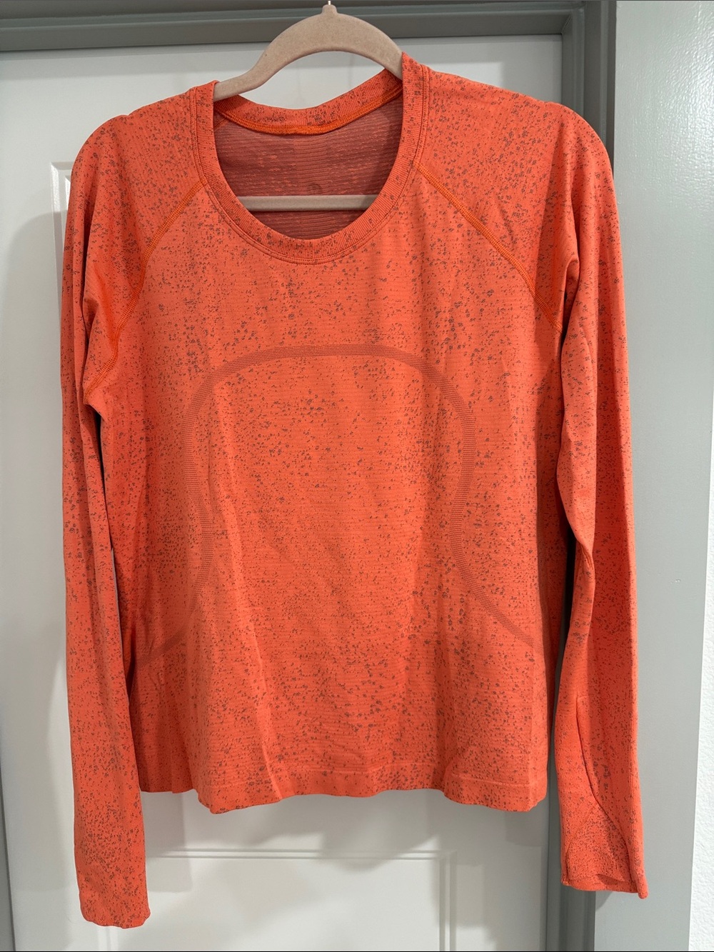 Lululemon long sleeve swiftly shirt - size 12 orange with design